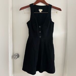 Maeve Anthropologie Black Button-Front Dress